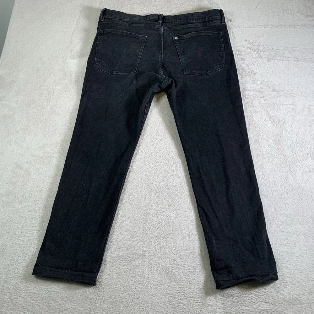 H&M Jeans Mens‎ 38x32 (38x28) Black Straight Stretch Denim Pants Casual Slim Fit